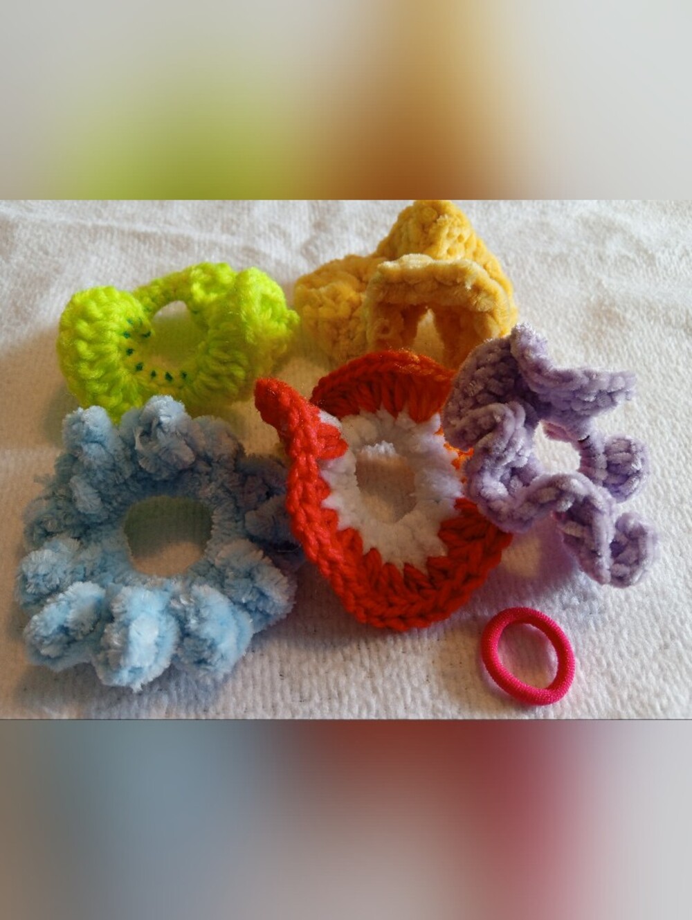 Handmade Kids Crochet Scrunchies - Multicolor Pack